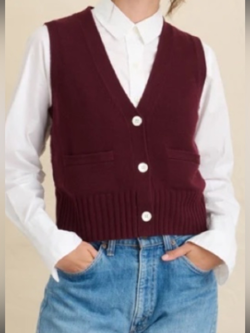 Alex Mill 100% merino bleeker vest, sz S
